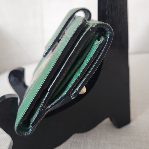 Gucci Vintage GG Studded Canvas Leather Moss Green Olive Folding Wallet - Picture 9 of 16